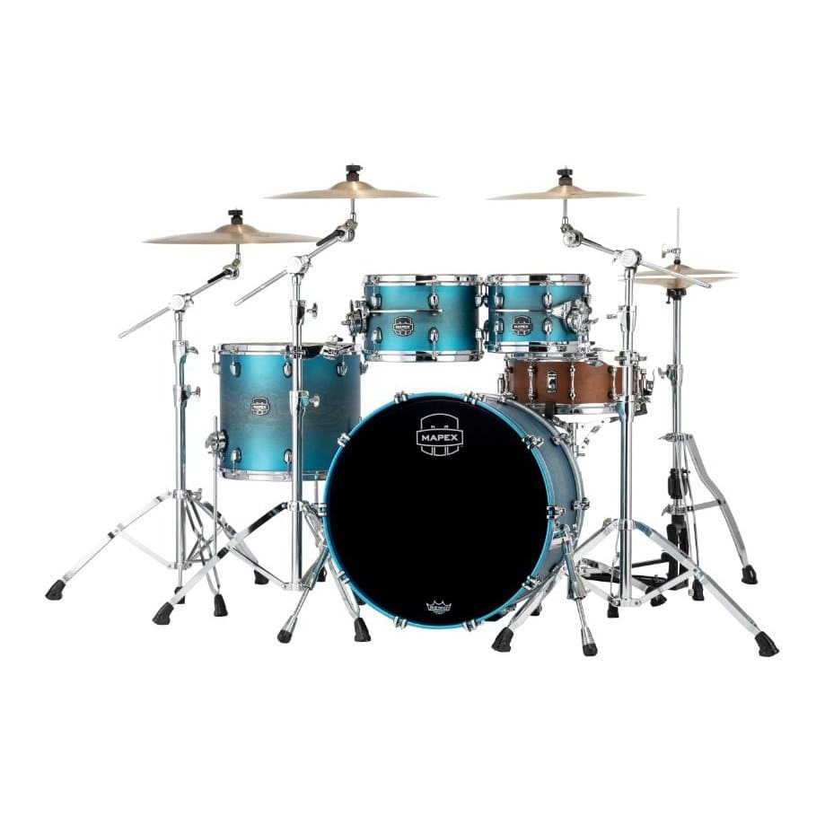 Mapex Saturn Evolution Classic 4 Pc Maple Drum Set Without Snare - 22/10/12/16 - Exotic Azure Burst
